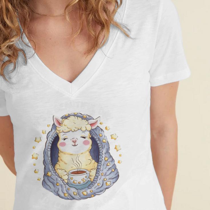 It's A Beautiful Day To Leave Me Alone Introvert Women's Jersey Short Sleeve Deep V-Neck Tshirt It's A Beautiful Day To Leave Me Alone Introvert Women's Jersey Short Sleeve Deep V-Neck Tshirt