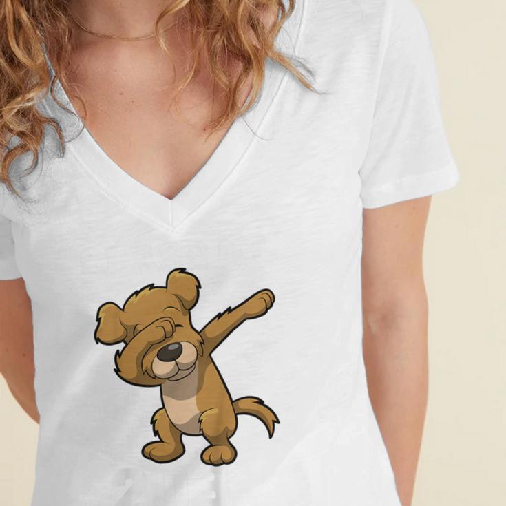 Kids Class Of 2031 Shirt Graduation Dabbing Dog Shirt Women's Jersey Short Sleeve Deep V-Neck Tshirt