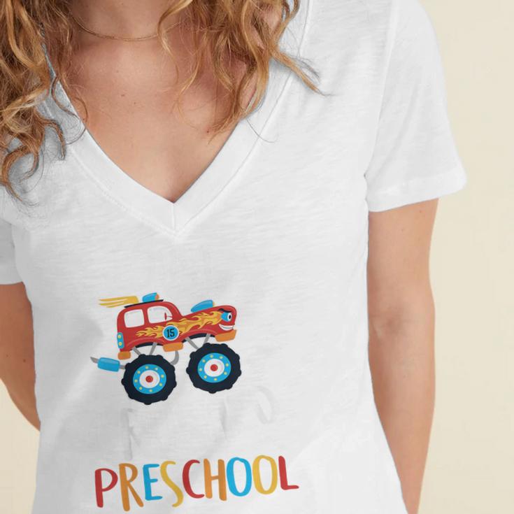 Kids I Just Crushed Preschool Monster Graduation Pre-K Shirt Women's Jersey Short Sleeve Deep V-Neck Tshirt