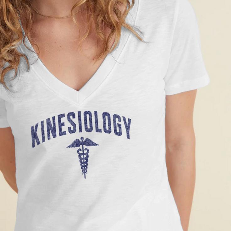 Kinesiology Major Future Kinesiologist Graduation Graduate Women's Jersey Short Sleeve Deep V-Neck Tshirt