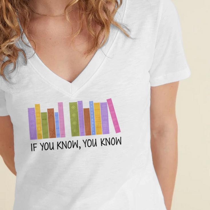 If You Know You Know 6 7 Reading Books Lovers Women's Jersey Short Sleeve Deep V-Neck Tshirt If You Know You Know 6 7 Reading Books Lovers Women's Jersey Short Sleeve Deep V-Neck Tshirt