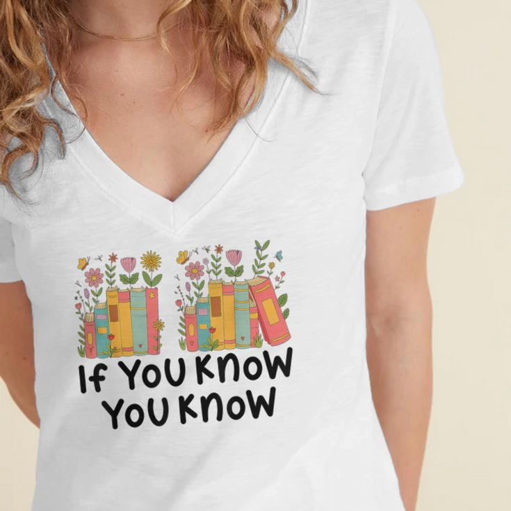 If You Know You Know 6 7 Reading Books Merry Christmas Women's Jersey Short Sleeve Deep V-Neck Tshirt If You Know You Know 6 7 Reading Books Merry Christmas Women's Jersey Short Sleeve Deep V-Neck Tshirt