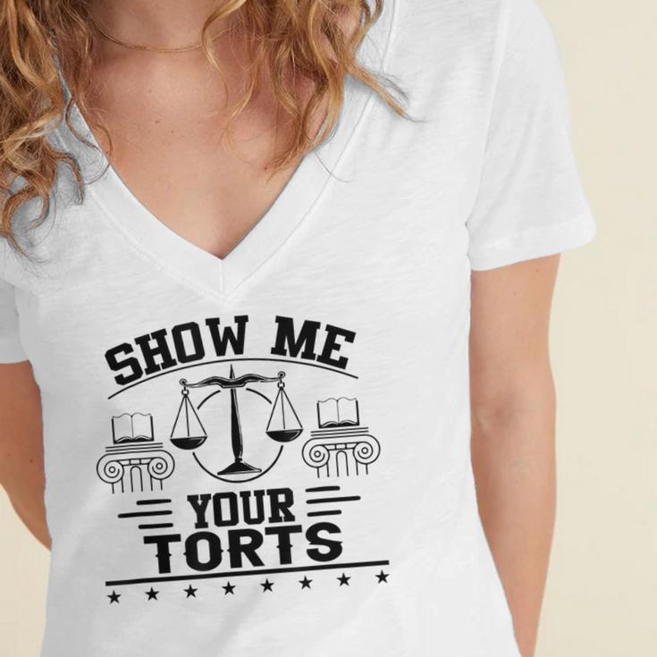 Law School Graduation Bar Exam Women's Jersey Short Sleeve Deep V-Neck Tshirt