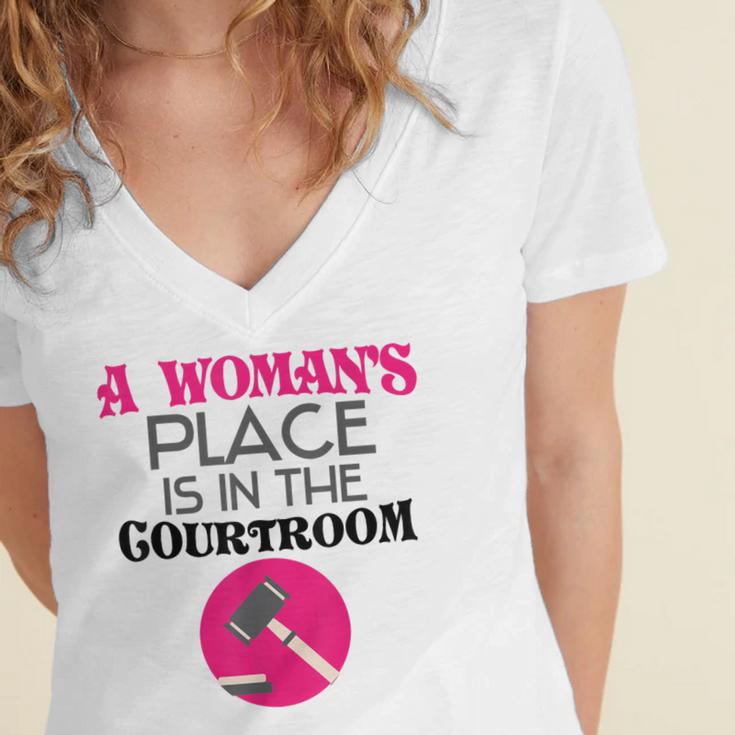 Lawyer Attorney Law School Graduation Female Women Women's Jersey Short Sleeve Deep V-Neck Tshirt
