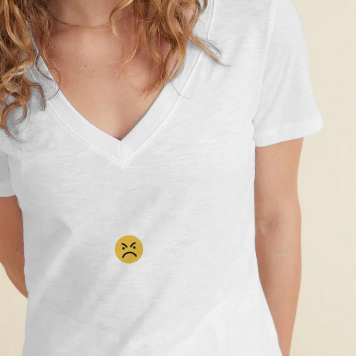 Leave Me Alone I’m In Airplane Mode Grumpy Introvert Women's Jersey Short Sleeve Deep V-Neck Tshirt