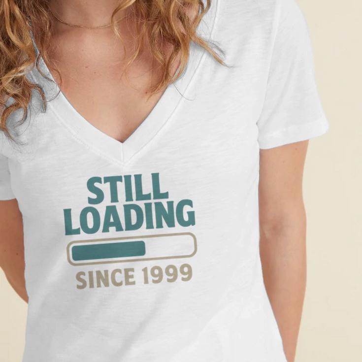 Still Loading Since 1999 Retro Tech Nostalgia Premium Tri-Blend Women's Jersey Short Sleeve Deep V-Neck Tshirt
