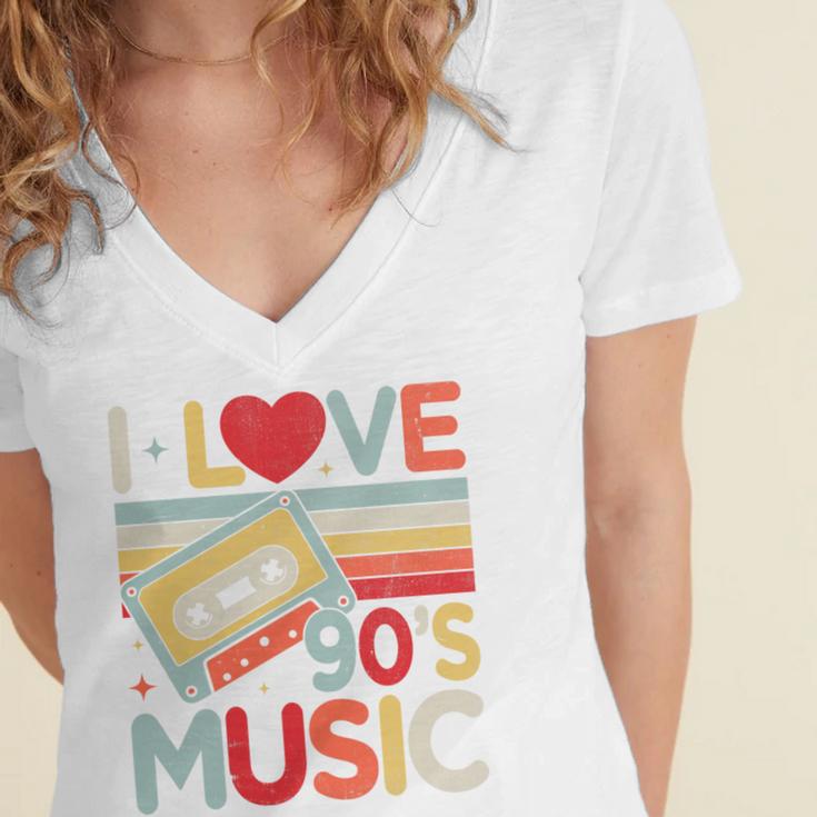 I Love 90's Music Retro Style Nostalgia Cassette 1990s Party Premium Tri-Blend Women's Jersey Short Sleeve Deep V-Neck Tshirt I Love 90's Music Retro Style Nostalgia Cassette 1990s Party Premium Tri-Blend Women's Jersey Short Sleeve Deep V-Neck Tshirt