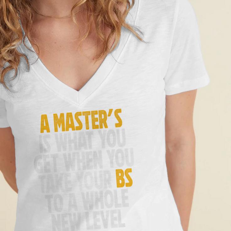 Master Degree When You Take Bs To New Level Graduation Premium Women's Jersey Short Sleeve Deep V-Neck Tshirt
