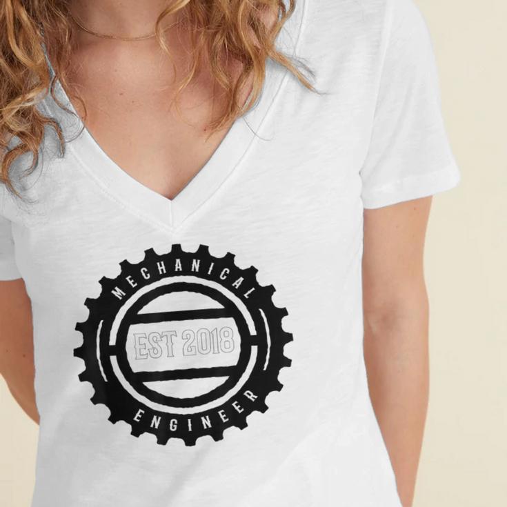 Mechanical Engineers 2018 Tshirt Gears Graduation Tee Women's Jersey Short Sleeve Deep V-Neck Tshirt