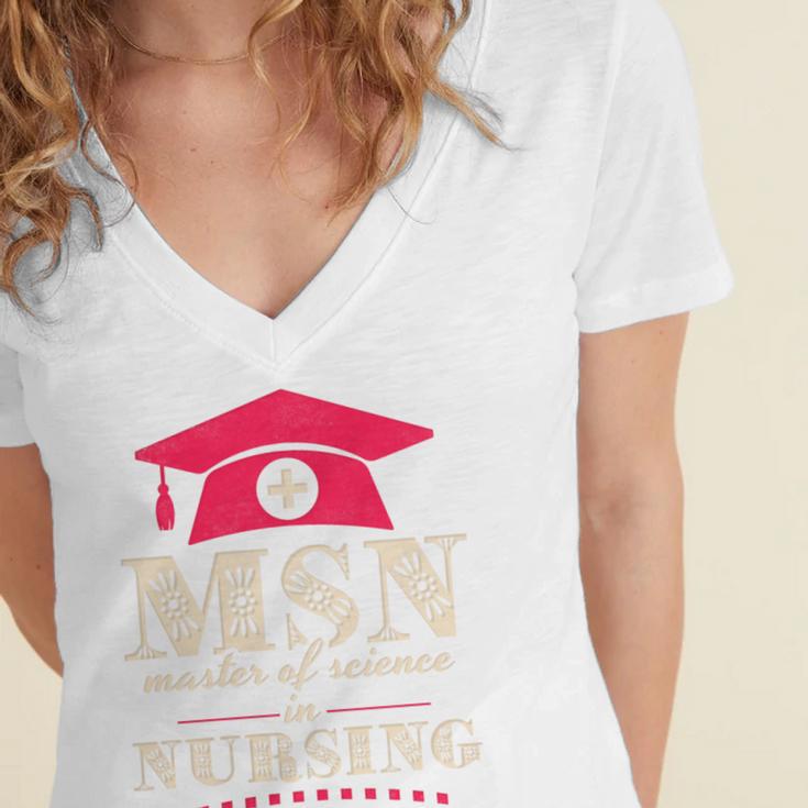 Msn Master Of Science In Nursing College Graduation Premium Tri-Blend Women's Jersey Short Sleeve Deep V-Neck Tshirt