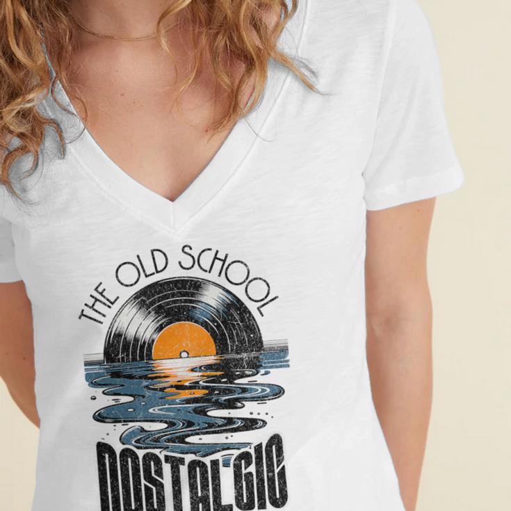 Music Old School Nostalgia Record Premium Tri-Blend Women's Jersey Short Sleeve Deep V-Neck Tshirt Music Old School Nostalgia Record Premium Tri-Blend Women's Jersey Short Sleeve Deep V-Neck Tshirt