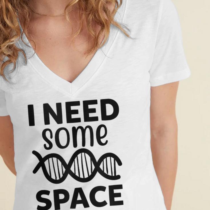 I Need Some Space Introvert Astronaut Science Women's Jersey Short Sleeve Deep V-Neck Tshirt