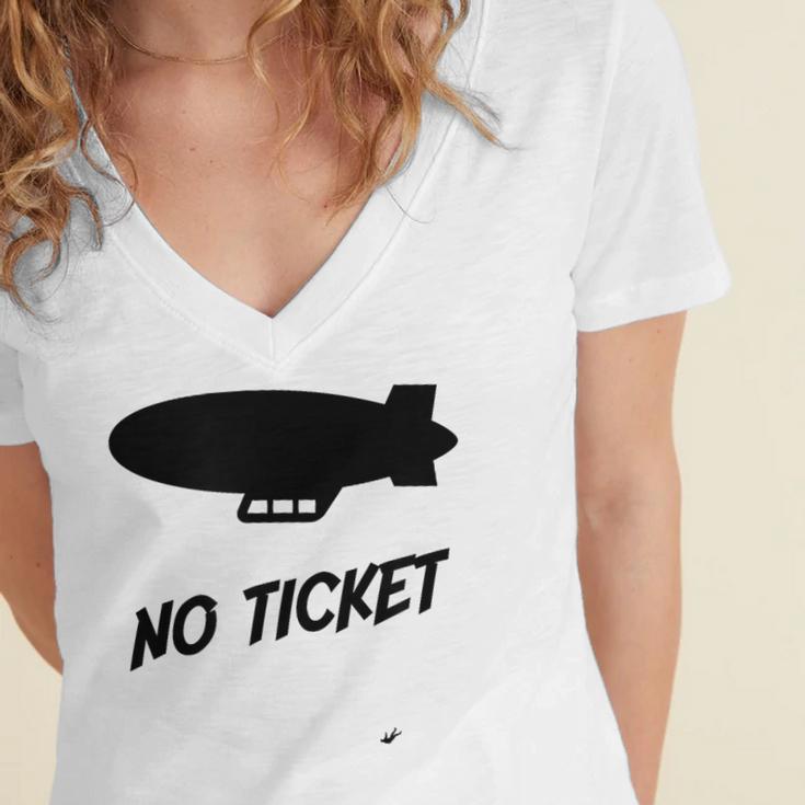 No Ticket Jones 80's Nostalgia Women's Jersey Short Sleeve Deep V-Neck Tshirt