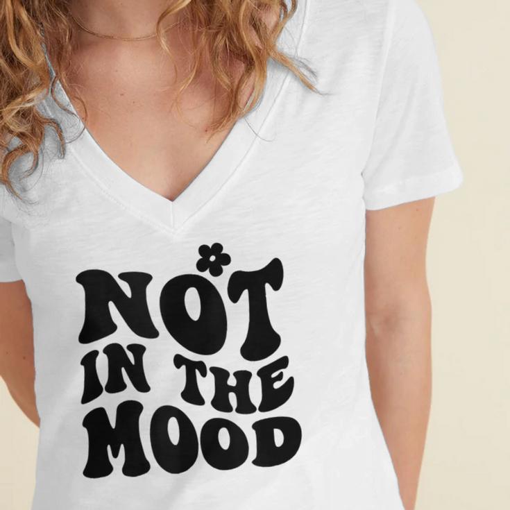 Not In The Mood Anti Social Introvert Sarcastic Retro Women's Jersey Short Sleeve Deep V-Neck Tshirt Not In The Mood Anti Social Introvert Sarcastic Retro Women's Jersey Short Sleeve Deep V-Neck Tshirt