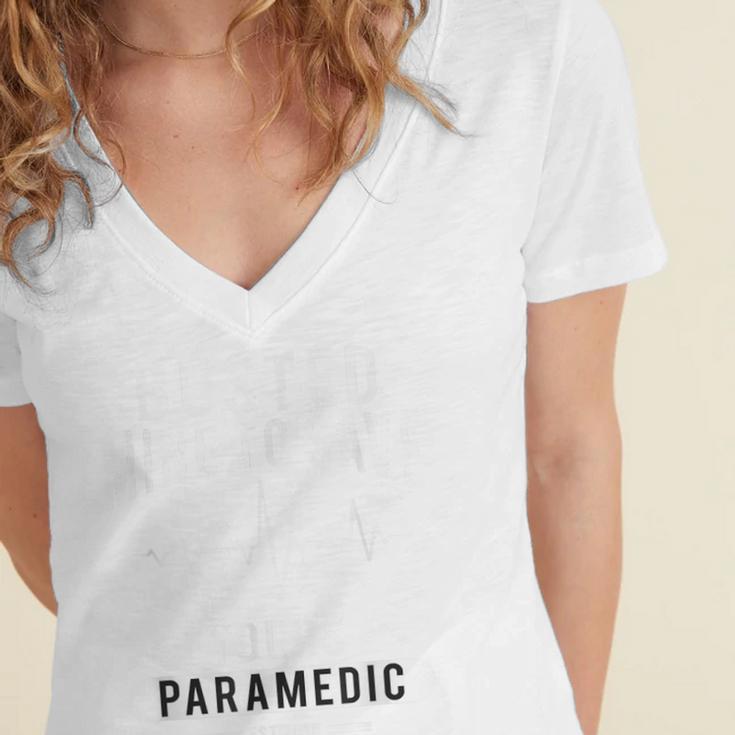 Paramedic School Graduation TShirt For Paramedic Busted Women's Jersey Short Sleeve Deep V-Neck Tshirt