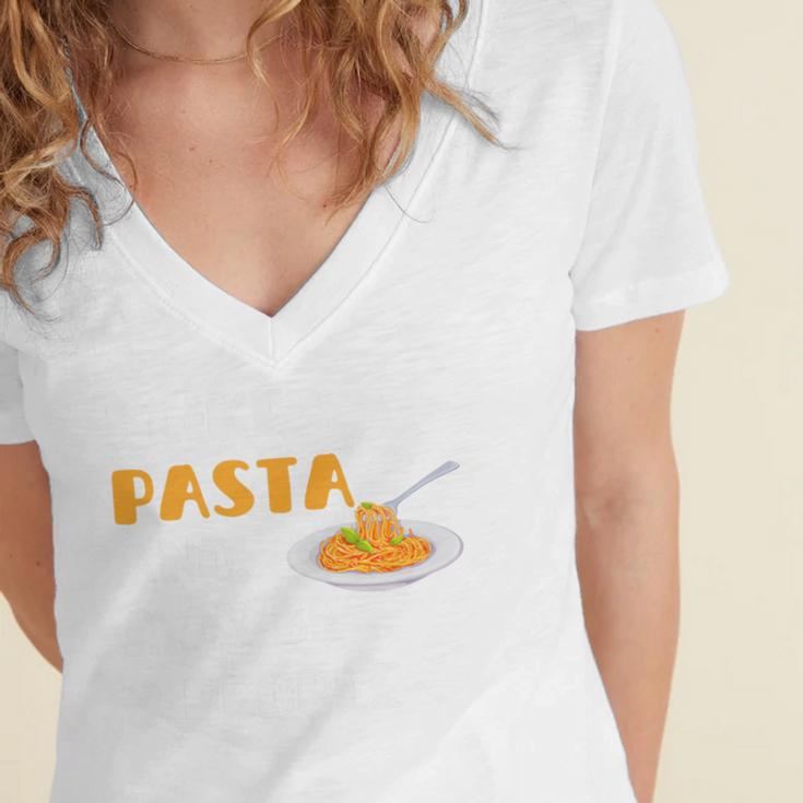 I Like Pasta And Maybe 3 People Introvert Foodie Premium Women's Jersey Short Sleeve Deep V-Neck Tshirt I Like Pasta And Maybe 3 People Introvert Foodie Premium Women's Jersey Short Sleeve Deep V-Neck Tshirt