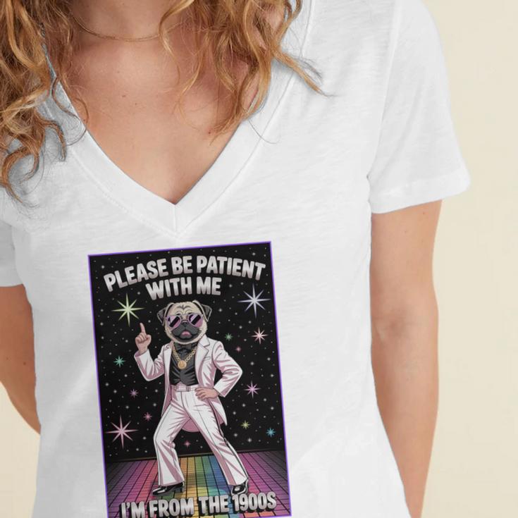 Be Patient With Me I'm From The 1900s Birthday Premium Tri-Blend Women's Jersey Short Sleeve Deep V-Neck Tshirt