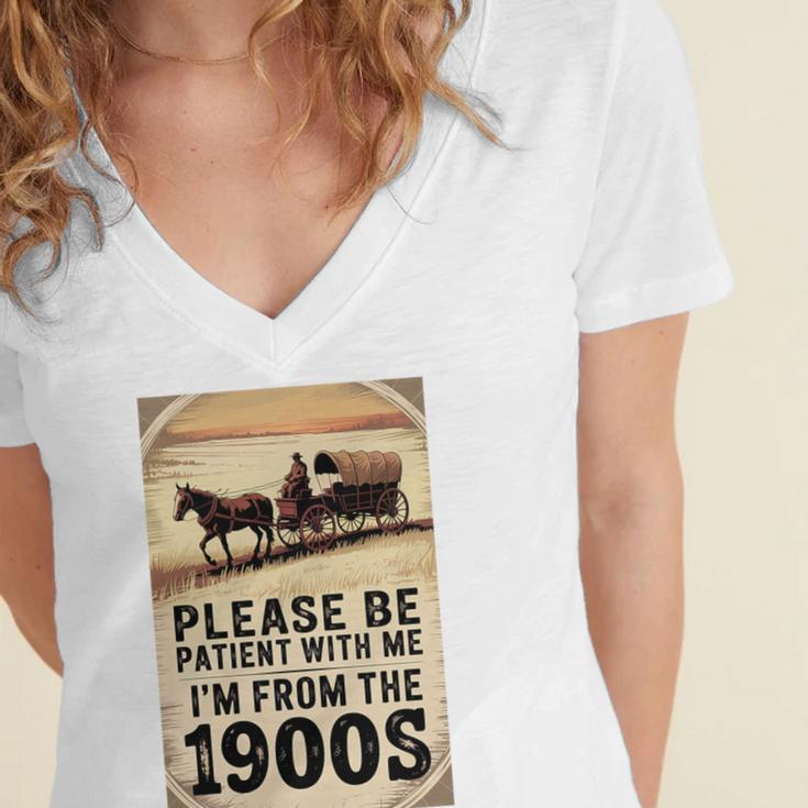 Be Patient With Me I'm From The 1900s Birthday Retirement Premium Tri-Blend Women's Jersey Short Sleeve Deep V-Neck Tshirt Be Patient With Me I'm From The 1900s Birthday Retirement Premium Tri-Blend Women's Jersey Short Sleeve Deep V-Neck Tshirt