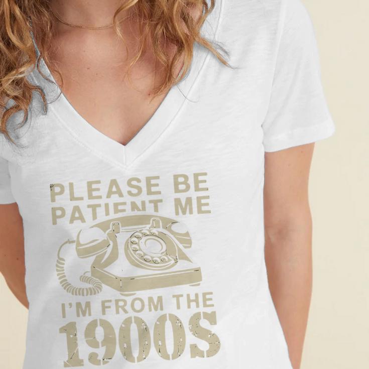 Patient Me I'm From The 1900s Premium Women's Jersey Short Sleeve Deep V-Neck Tshirt Patient Me I'm From The 1900s Premium Women's Jersey Short Sleeve Deep V-Neck Tshirt