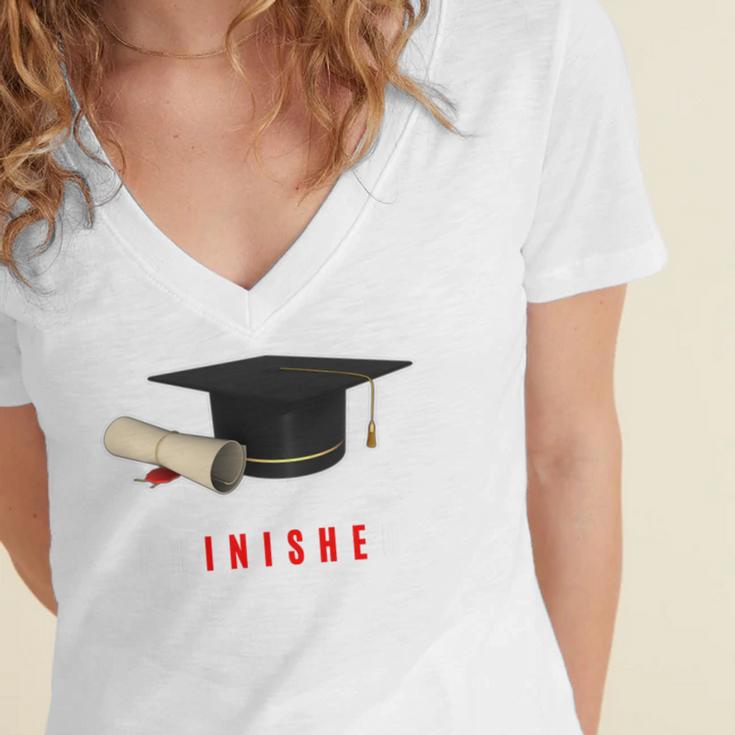 PhD Graduation Celebration For Finished Phd Grad Men Women Women's Jersey Short Sleeve Deep V-Neck Tshirt