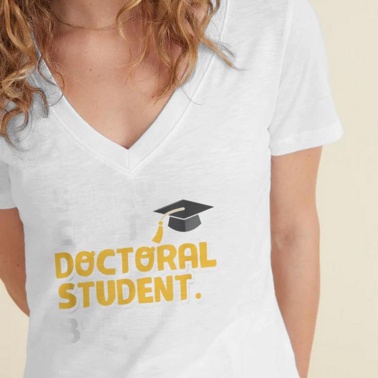PhD Student Doctoral Degree Graduation Phd Graduate Women's Jersey Short Sleeve Deep V-Neck Tshirt
