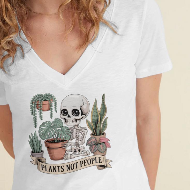 Plant Introvert Gardener Houseplant Botanical Women Men Kids Women's Jersey Short Sleeve Deep V-Neck Tshirt Plant Introvert Gardener Houseplant Botanical Women Men Kids Women's Jersey Short Sleeve Deep V-Neck Tshirt