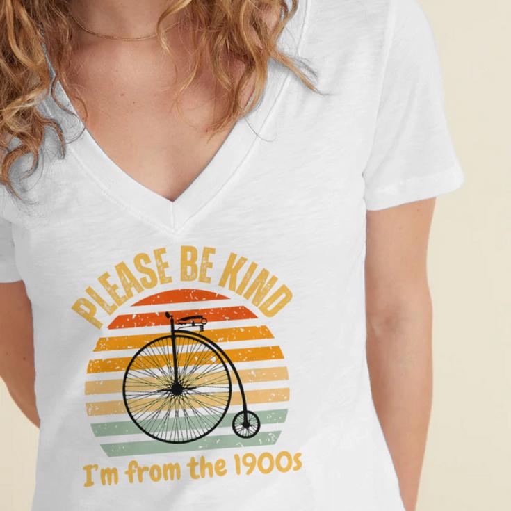 Please Be Kind I'm From The 1900s Penny Farthing Premium Women's Jersey Short Sleeve Deep V-Neck Tshirt Please Be Kind I'm From The 1900s Penny Farthing Premium Women's Jersey Short Sleeve Deep V-Neck Tshirt