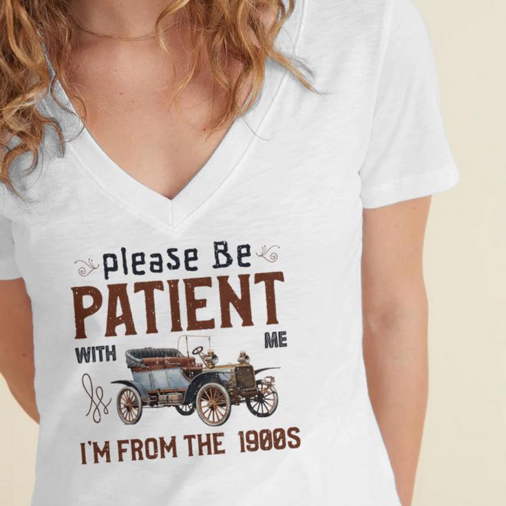 Please Be Patient I'm From The 1900s Antique Car Enthusiast Premium Tri-Blend Women's Jersey Short Sleeve Deep V-Neck Tshirt