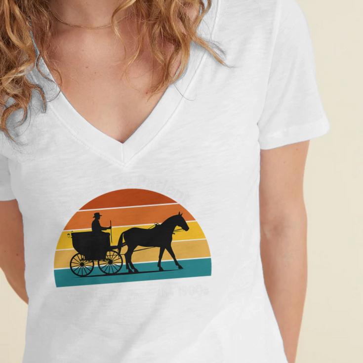 Please Be Patient With Me I'm From The 1900s Apparel Premium Women's Jersey Short Sleeve Deep V-Neck Tshirt