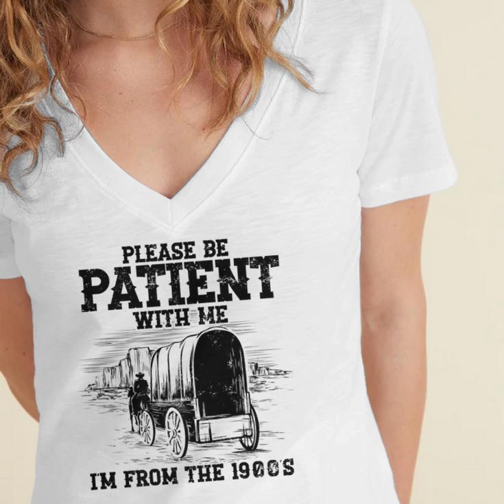Please Patient I'm From The 1900s Boomer Memes Premium Women's Jersey Short Sleeve Deep V-Neck Tshirt Please Patient I'm From The 1900s Boomer Memes Premium Women's Jersey Short Sleeve Deep V-Neck Tshirt