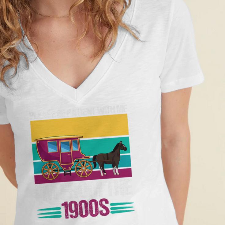 Please Be Patient With Me I'm From The 1900s Cool Dad Premium Women's Jersey Short Sleeve Deep V-Neck Tshirt