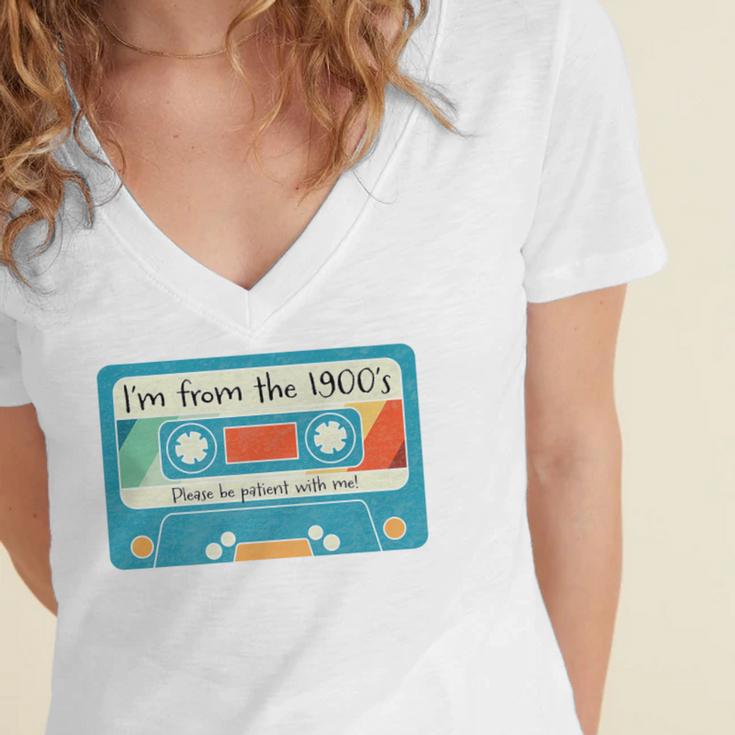 Please Be Patient With Me I'm From The 1900s Dad Premium Women's Jersey Short Sleeve Deep V-Neck Tshirt Please Be Patient With Me I'm From The 1900s Dad Premium Women's Jersey Short Sleeve Deep V-Neck Tshirt