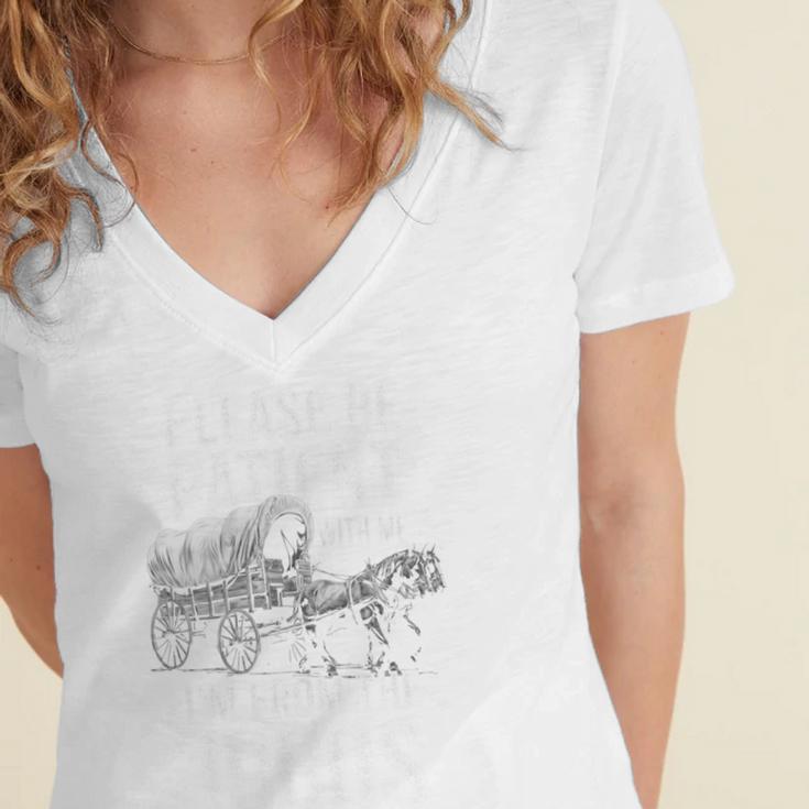 Please Be Patient With Me I'm From The 1900s Middle Aged Women's Jersey Short Sleeve Deep V-Neck Tshirt