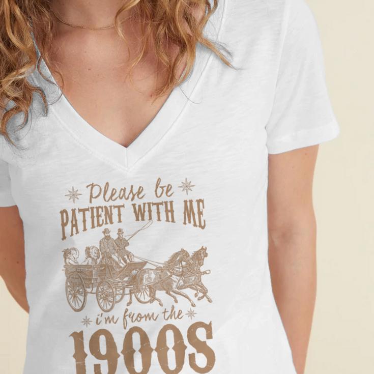 Please Be Patient I'm From The 1900s Mom Dad Men Women Women's Jersey Short Sleeve Deep V-Neck Tshirt
