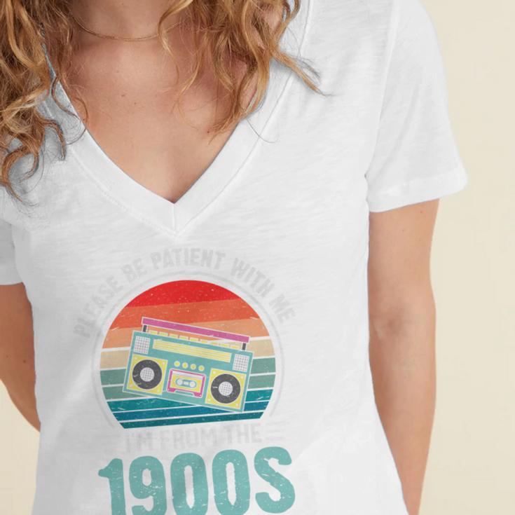 Please Be Patient With Me I'm From The 1900s Music Premium Women's Jersey Short Sleeve Deep V-Neck Tshirt Please Be Patient With Me I'm From The 1900s Music Premium Women's Jersey Short Sleeve Deep V-Neck Tshirt