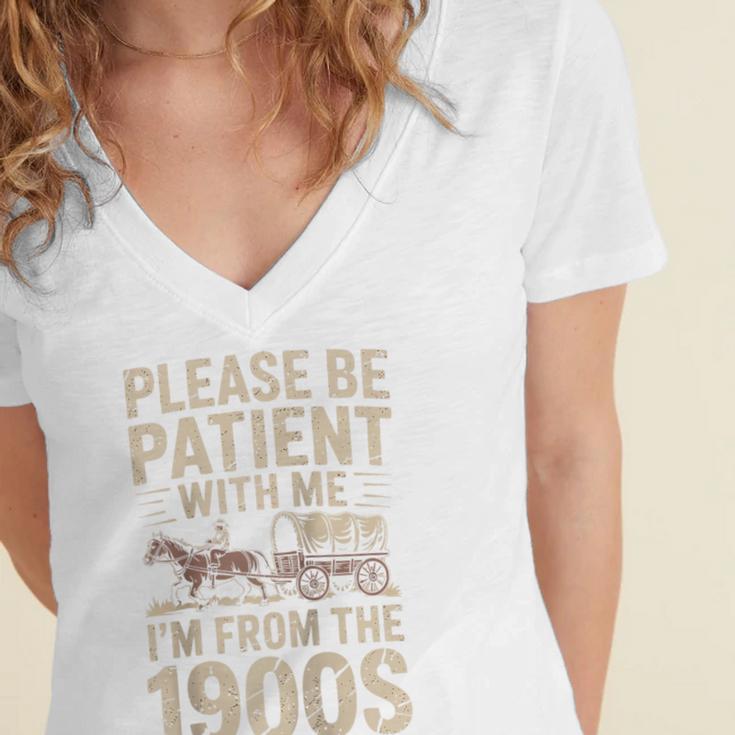 Please Be Patient With Me I'm From The 1900S Raglan Baseball Tee Women's Jersey Short Sleeve Deep V-Neck Tshirt Please Be Patient With Me I'm From The 1900S Raglan Baseball Tee Women's Jersey Short Sleeve Deep V-Neck Tshirt