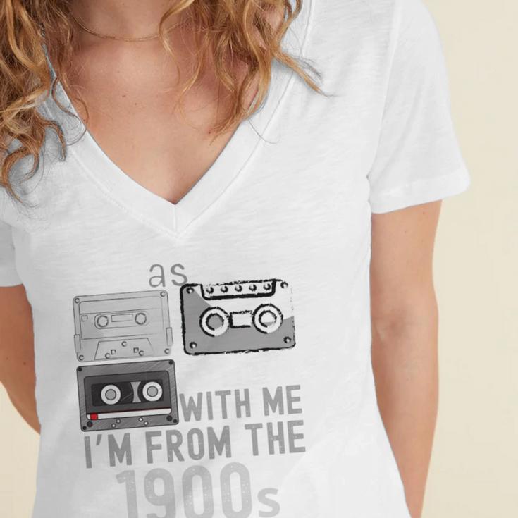 Please Be Patient With Me I'm From The 1900s Retired Fathers Women's Jersey Short Sleeve Deep V-Neck Tshirt