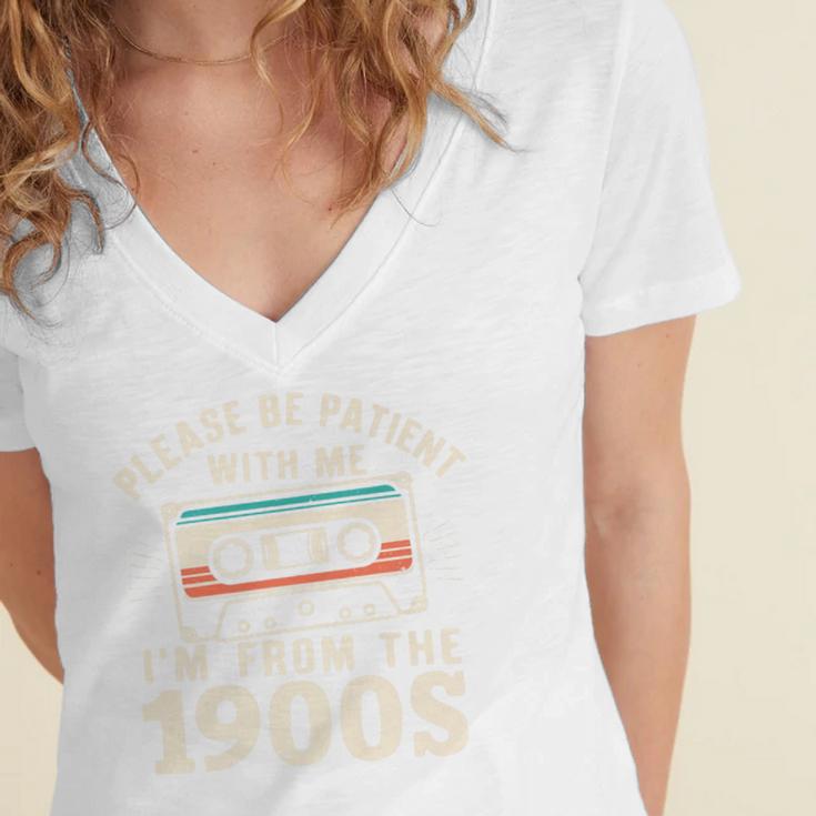Please Be Patient With Me I'm From The 1900s Retro Cassette Premium Women's Jersey Short Sleeve Deep V-Neck Tshirt Please Be Patient With Me I'm From The 1900s Retro Cassette Premium Women's Jersey Short Sleeve Deep V-Neck Tshirt