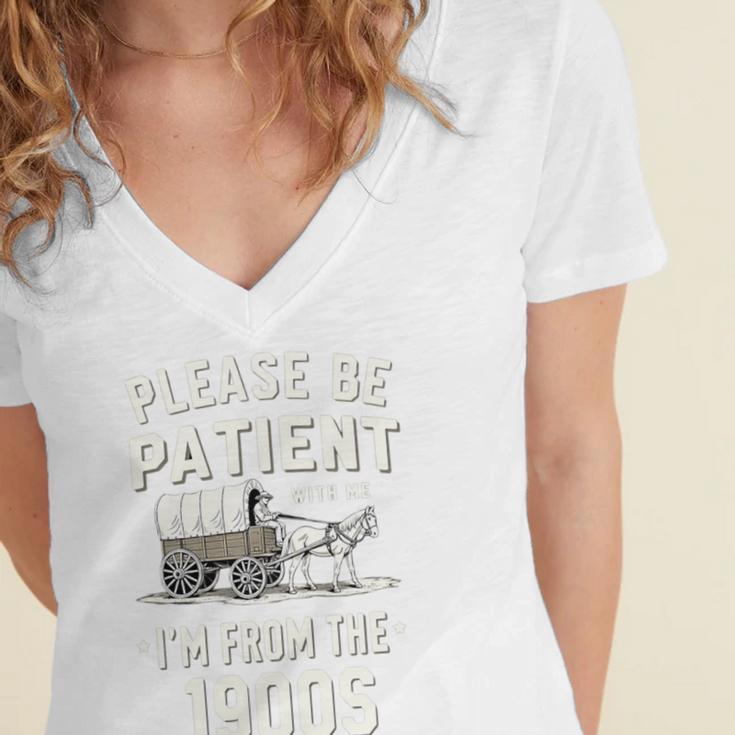 Please Be Patient I'm From The 1900s Retro Premium Tri-Blend Women's Jersey Short Sleeve Deep V-Neck Tshirt Please Be Patient I'm From The 1900s Retro Premium Tri-Blend Women's Jersey Short Sleeve Deep V-Neck Tshirt