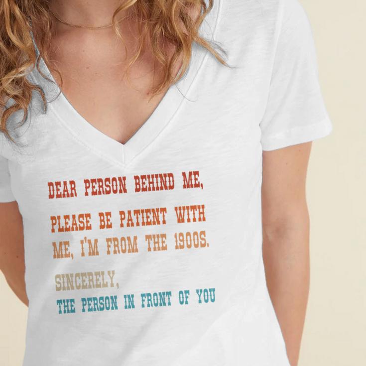 Please Be Patient With Me I'm From The 1900s Sarcastic Premium Women's Jersey Short Sleeve Deep V-Neck Tshirt