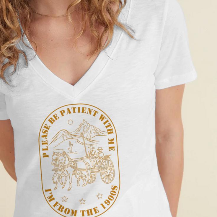 Please Be Patient I'm From The 1900s Vintage Country Gag Tee Premium Tri-Blend Women's Jersey Short Sleeve Deep V-Neck Tshirt Please Be Patient I'm From The 1900s Vintage Country Gag Tee Premium Tri-Blend Women's Jersey Short Sleeve Deep V-Neck Tshirt