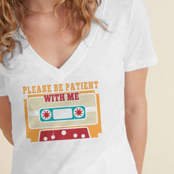 Please Be Patient With Me I'm From The 1900s Vintage Dad Premium Women's Jersey Short Sleeve Deep V-Neck Tshirt Please Be Patient With Me I'm From The 1900s Vintage Dad Premium Women's Jersey Short Sleeve Deep V-Neck Tshirt