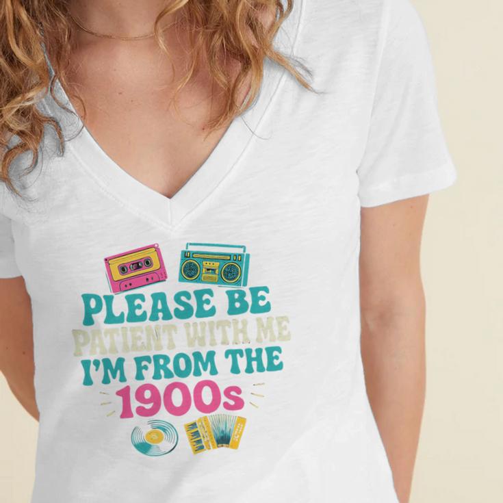 Please Be Patient With Me I'm From The 1900s Vintage For Man Premium Women's Jersey Short Sleeve Deep V-Neck Tshirt