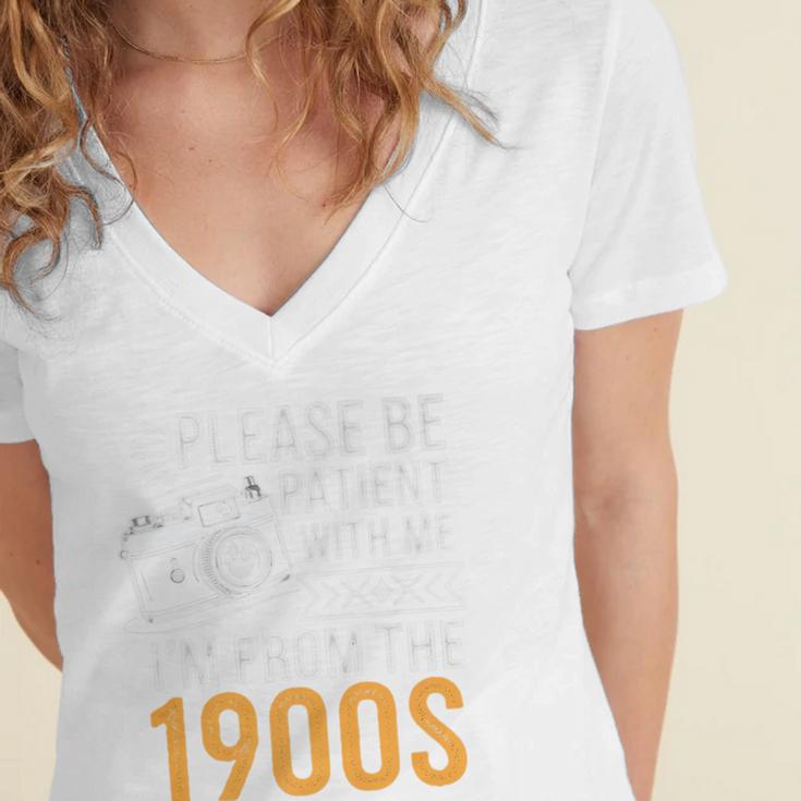 Please Be Patient With Me I'm From The 1900s Vintage Oldie Premium Women's Jersey Short Sleeve Deep V-Neck Tshirt Please Be Patient With Me I'm From The 1900s Vintage Oldie Premium Women's Jersey Short Sleeve Deep V-Neck Tshirt