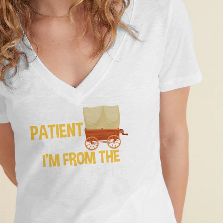 Please Be Patient With Me I'm From The 1900s Vintage Oregon Premium Women's Jersey Short Sleeve Deep V-Neck Tshirt Please Be Patient With Me I'm From The 1900s Vintage Oregon Premium Women's Jersey Short Sleeve Deep V-Neck Tshirt