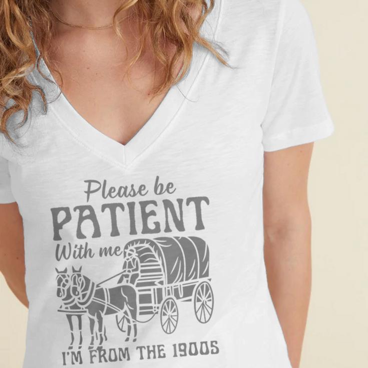 Please Be Patient With Me I'm From The 1900s Vintage 1900s Premium Tri-Blend Women's Jersey Short Sleeve Deep V-Neck Tshirt Please Be Patient With Me I'm From The 1900s Vintage 1900s Premium Tri-Blend Women's Jersey Short Sleeve Deep V-Neck Tshirt