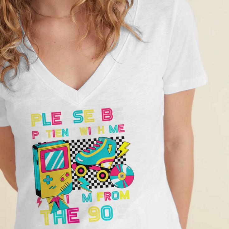 Please Be Patient With Me I'm From The 1900s Vintage 1900s Premium Women's Jersey Short Sleeve Deep V-Neck Tshirt Please Be Patient With Me I'm From The 1900s Vintage 1900s Premium Women's Jersey Short Sleeve Deep V-Neck Tshirt