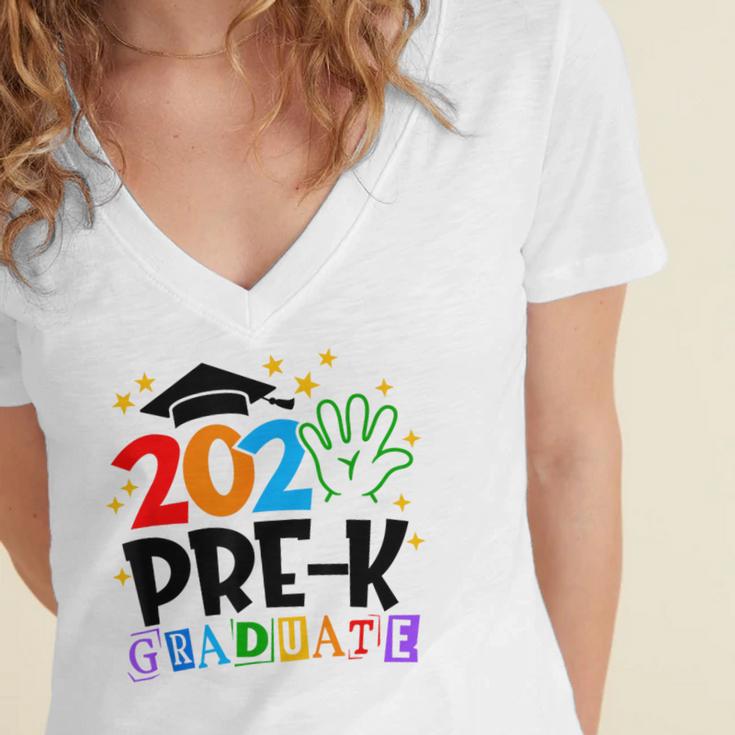 Pre-K Graduate 2025 Preschool Graduation Class Of 2025 Kids Women's Jersey Short Sleeve Deep V-Neck Tshirt
