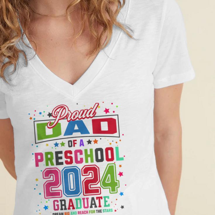 Pre School Graduation Idea For Dad & Preschool Graduation Women's Jersey Short Sleeve Deep V-Neck Tshirt