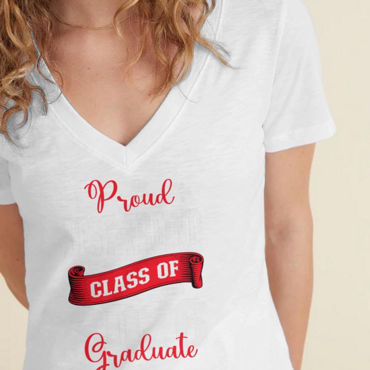 Proud Best Freind Of a Class Of 2026 Graduate For Graduation Premium Women's Jersey Short Sleeve Deep V-Neck Tshirt